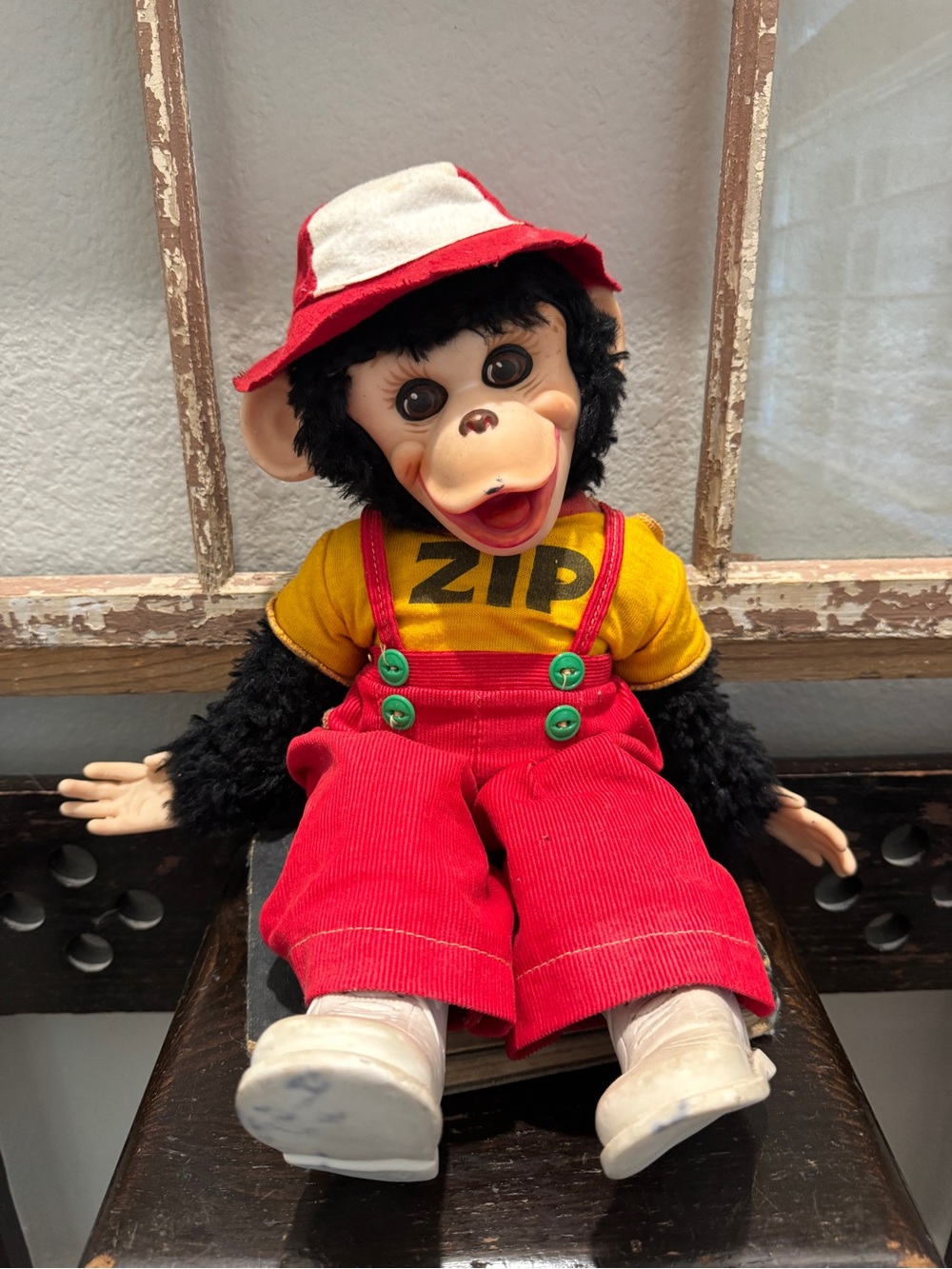 Vintage Zip The Monkey Rubber Face 16" Plush Doll Rushton Co. Zippy Howdy Doody